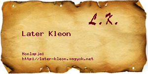 Later Kleon névjegykártya
